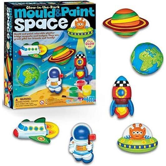 Dark Mould & Paint Space Kit by My Store featuring glow-in-the-dark space-themed moulds and paints for creative craft projects.