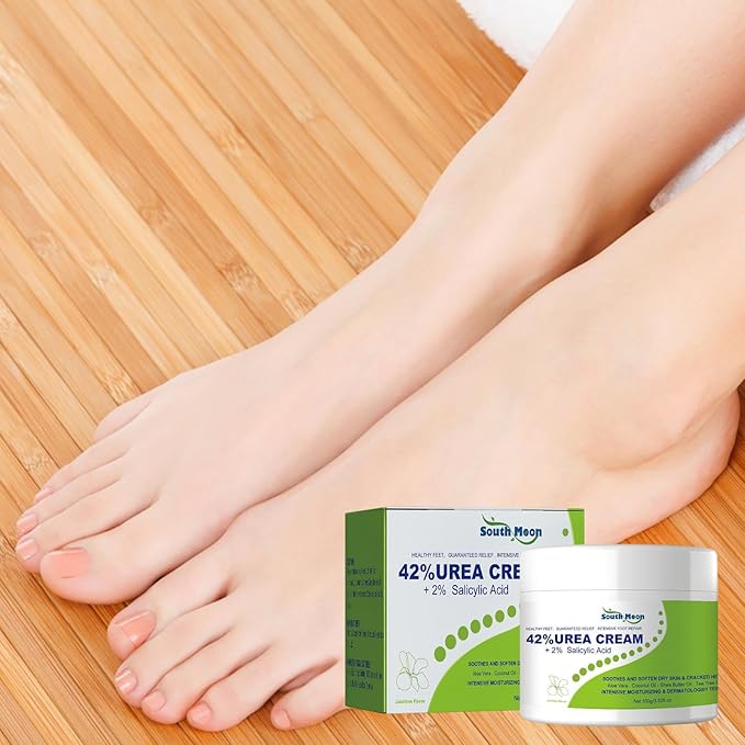 South Moon 42% Urea Cream with 2% Salicylic Acid, moisturizing treatment for dry, rough skin, in a 71RJem4-CqL bottle.
