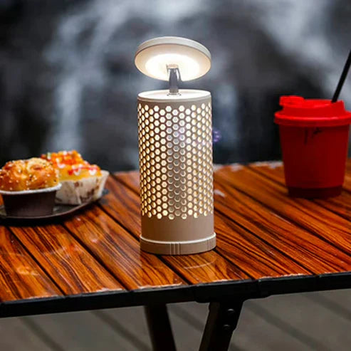 My Store telescopic camping light with adjustable beam, USB rechargeable lantern, portable handheld design, suitable for outdoor camping.