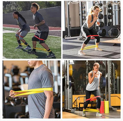 My Store exercise resistance belt shown in black with adjustable straps for strength training and workout flexibility.