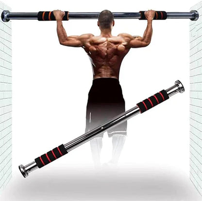 LORDEX doorway gym bar for fitness, mounted on door frame with handles for upper body workouts and pull-ups.