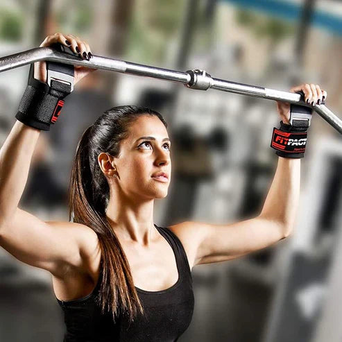 LORDEX Fitness Lifting Hook Straps for weightlifting and strength training, shown in black with padded grip and durable construction.