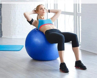LORDEX fitness gym ball in vibrant blue for exercise and stability training, designed for fitness workouts and core strengthening.