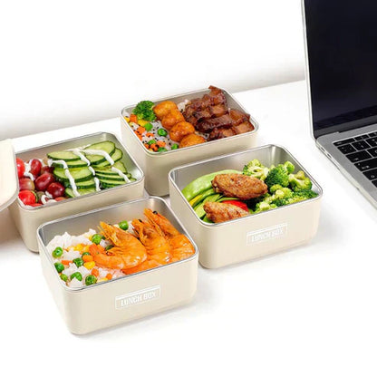 Insulated lunch box set with carry bag, including multiple containers and utensils, perfect for on-the-go meals.