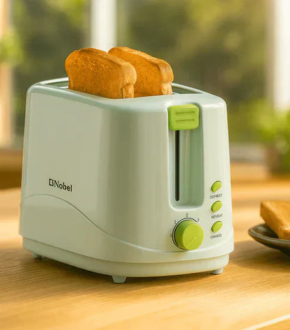 Nobel toaster from Breakfast Made Simple line by My Store, featuring a sleek modern design with two slices of toasted bread.
